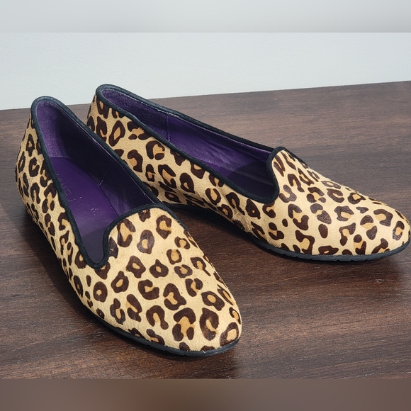 Vaneli Pilar Camel Dino Haircalf/Black Suede Loafers Size 8N - Picture 8 of 9